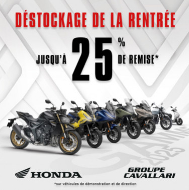 Déstockage de la rentrée, jusqu'à 25% de remise*