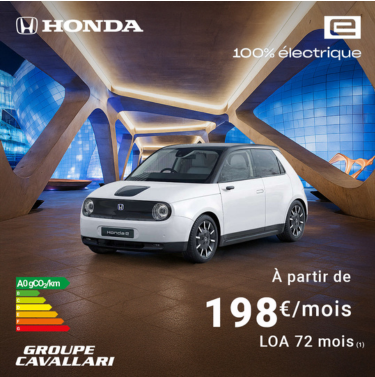 La nouvelle Honda e disponible dès 198 € / mois chez Cavallari