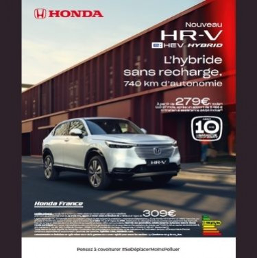 Offre Honda HRV hybride à partir de 279 €/mois