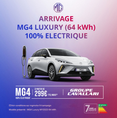 MG4 LUXURY DISPONIBLE A PARTIR DE 299/MOIS(1)