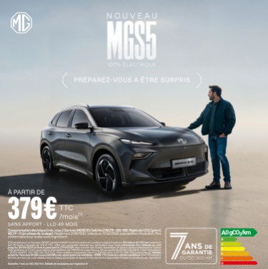 Le Nouveau MG MGS5, disponible dès 379 € TTC/mois(1)