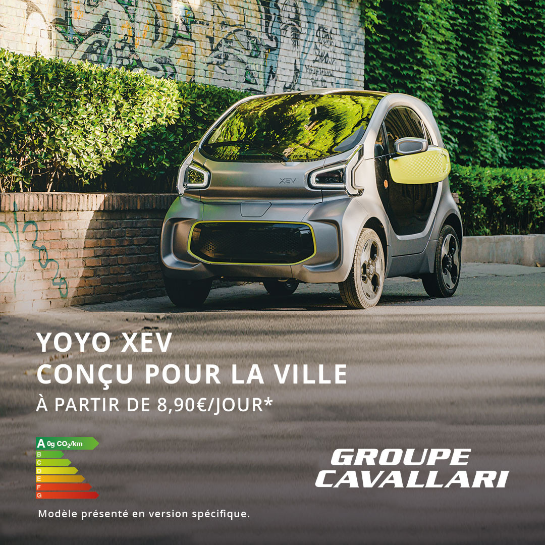 Venez découvrir la mini citadine de XEV, la YOYO 100% électrique, à partir de 8,90€/jour* seulement.