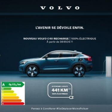 Offre Nouveau Volvo C40 Recharge à partir de 515€/mois